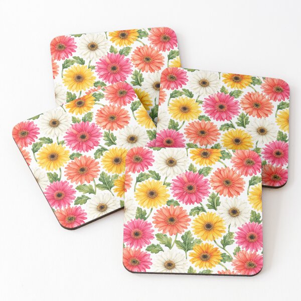 Item preview, Gerbera Daisy Vivid Watercolor Field Seamless Pattern designed and sold by Inkworksbyshery.