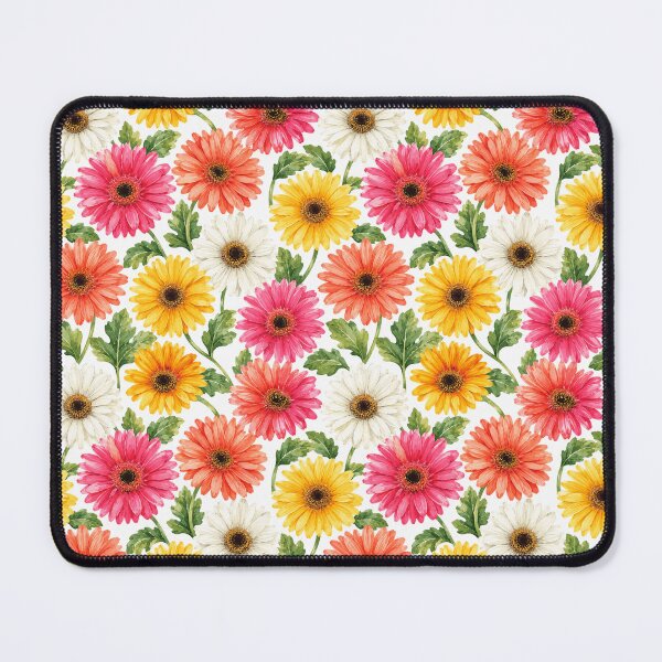 Item preview, Gerbera Daisy Vivid Watercolor Field Seamless Pattern designed and sold by Inkworksbyshery.