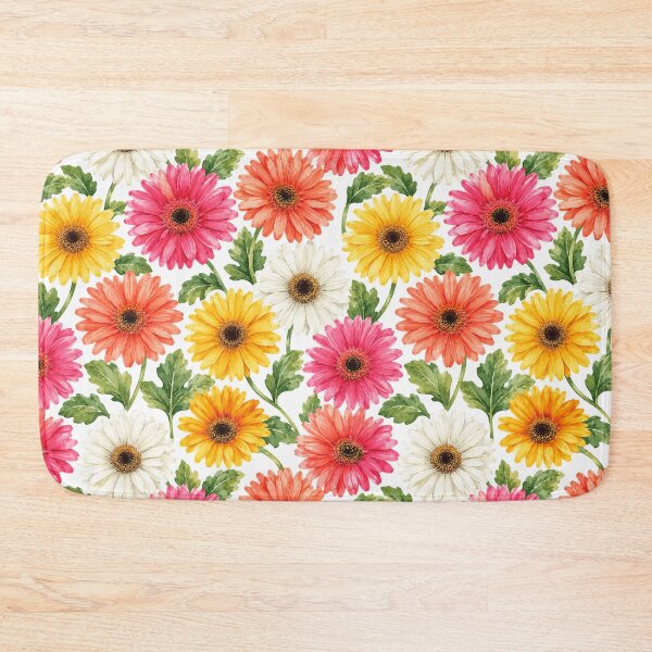 Item preview, Gerbera Daisy Vivid Watercolor Field Seamless Pattern designed and sold by Inkworksbyshery.