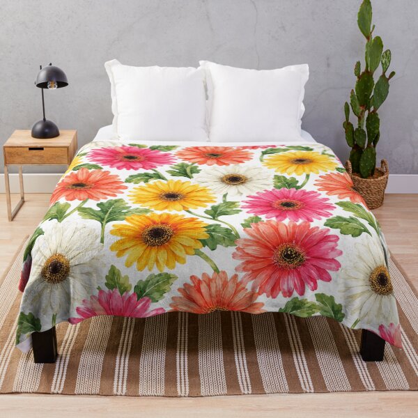 Item preview, Gerbera Daisy Vivid Watercolor Field Seamless Pattern designed and sold by Inkworksbyshery.