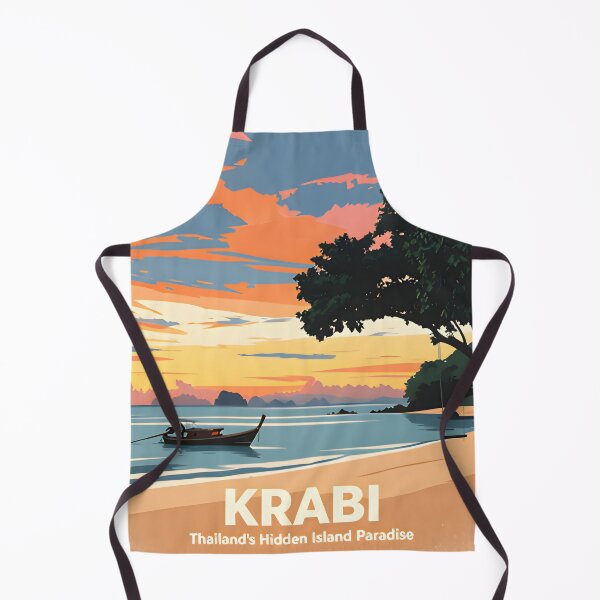 Item preview, Krabi Phi Phi Island Longtail Paradise – Vintage Thailand Travel Poster designed and sold by Spirit of Siam.