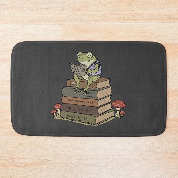 Item preview, Frog Reading on Vintage Book Stack Goblincore designed and sold by LeshanArt.