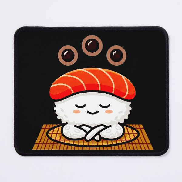 Item preview, Cute Meditating Salmon Sushi - Kawaii Zen Yoga Art designed and sold by Andreza NativeHue Oficial.