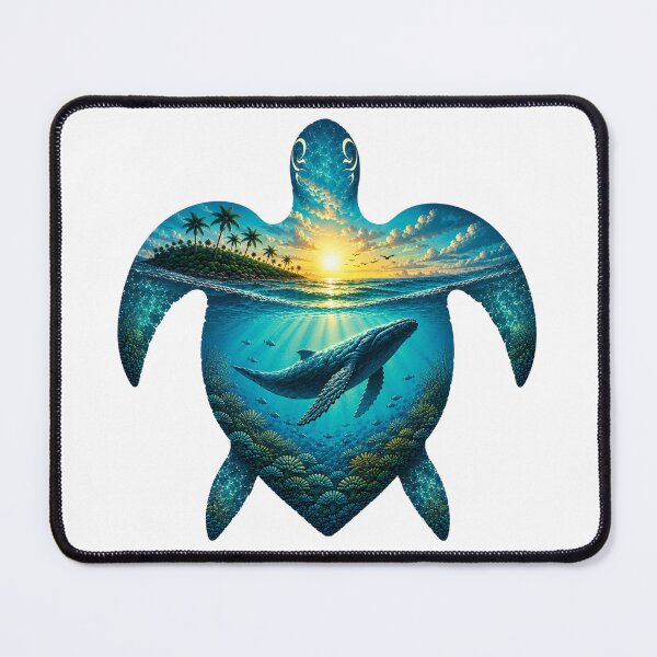 Item preview, Sea Turtle Double Exposure – Tropical Whale designed and sold by OTSC.