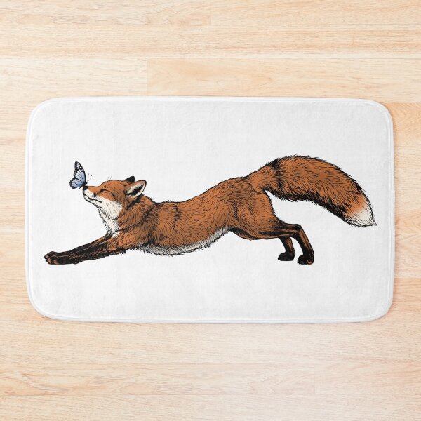 Item preview, Cottagecore Fox and Blue Butterfly Watercolor Art designed and sold by Art Happens.