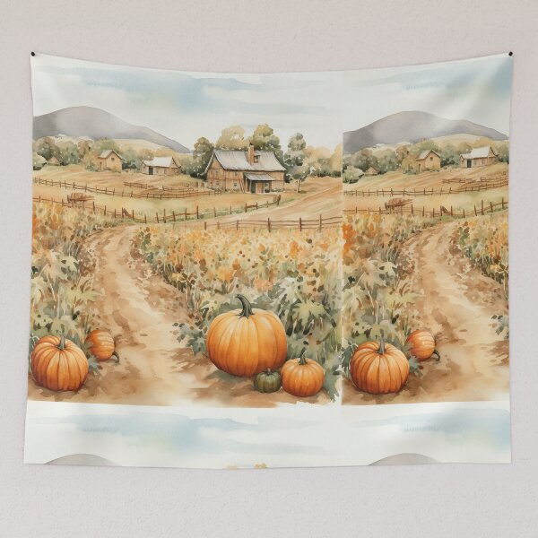 Item preview, Pumpkin Harvest Fall Farm Print | Autumn Farmhouse Wall Art | Fall Season Poster designed and sold by DigitalChickHub.