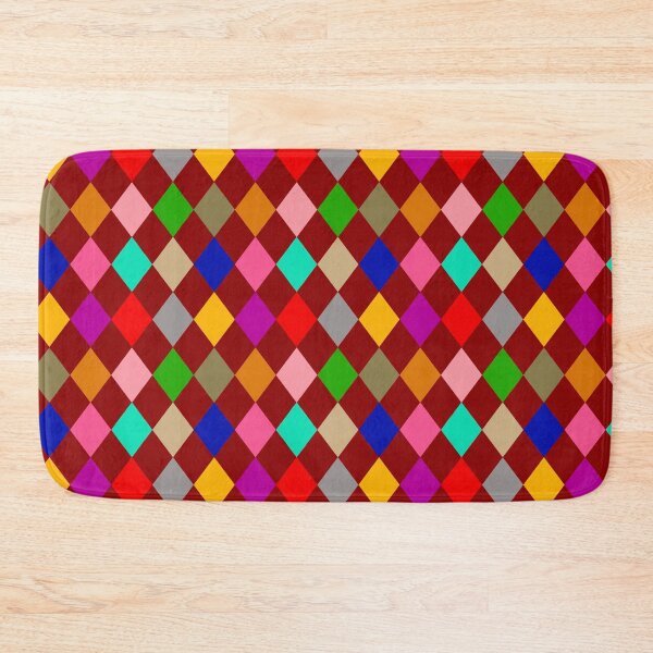 Item preview, Multicolored Harlequin Diamonds Pattern Design - Red designed and sold by PatternTitan.