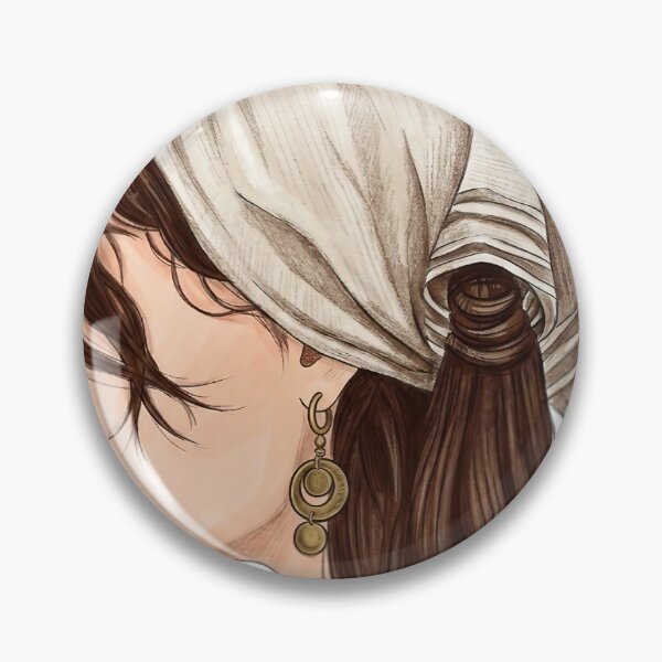 Item preview, Woman Profile Portrait with Headscarf and Earrings designed and sold by GulnorGermelo.