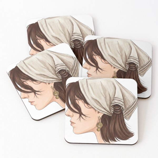 Item preview, Woman Profile Portrait with Headscarf and Earrings designed and sold by GulnorGermelo.