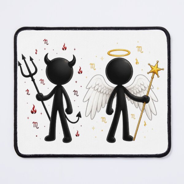 Item preview, Gemini Zodiac Angel Devil Stickman Twins designed and sold by Interactive-Art.