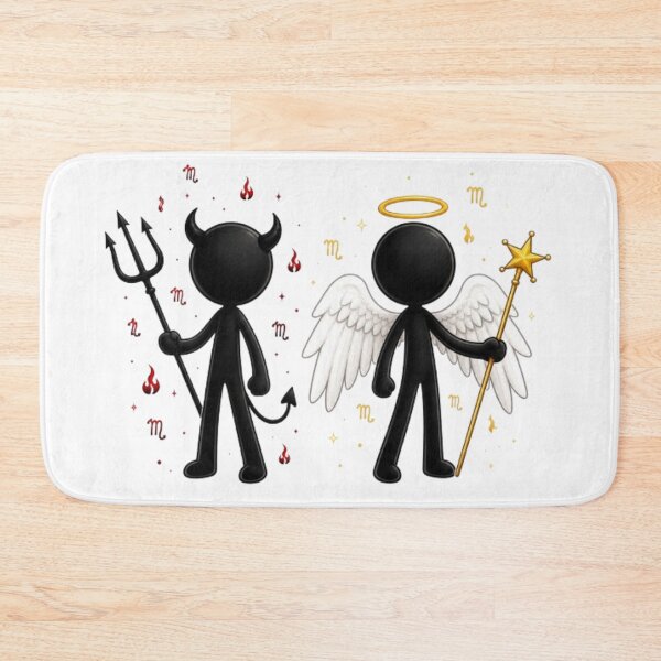 Item preview, Gemini Zodiac Angel Devil Stickman Twins designed and sold by Interactive-Art.