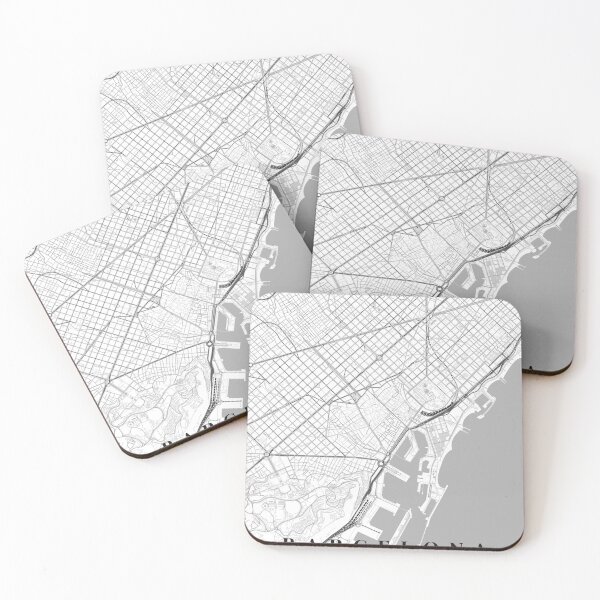 Item preview, Barcelona Black White City Map Poster, Minimal Street Map Wall Art designed and sold by LASTIQUE-dd.