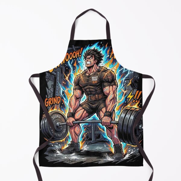 Item preview, Beast Mode Anime Deadlift 300kg Powerlifting Shonen Gym designed and sold by JonelleTshirts.
