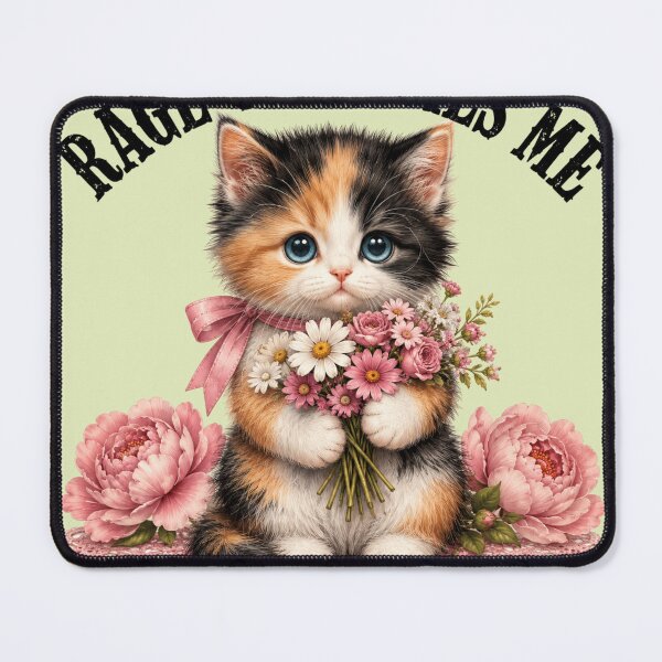 Item preview, Cute Calico Kitten Rage designed and sold by Retro Rascals Co..
