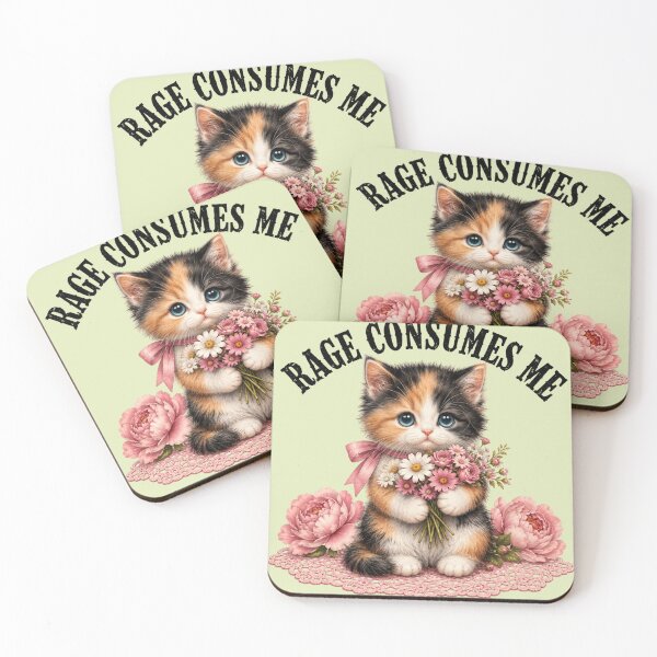 Item preview, Cute Calico Kitten Rage designed and sold by Retro Rascals Co..