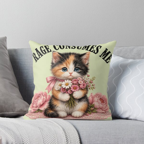 Item preview, Cute Calico Kitten Rage designed and sold by Retro Rascals Co..
