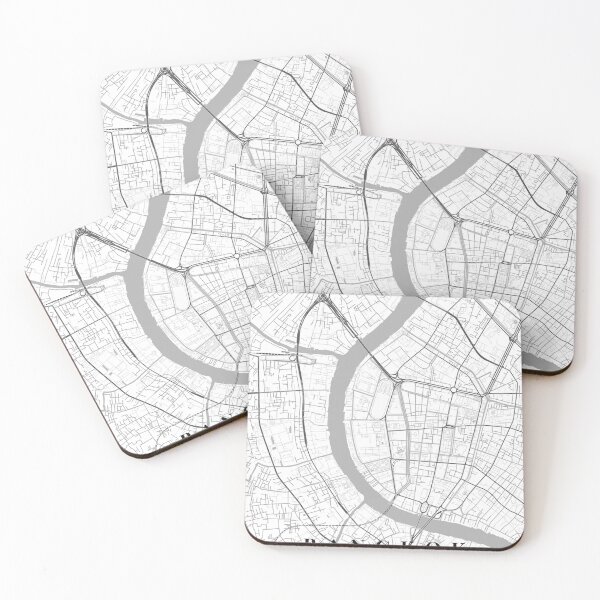 Item preview, Bangkok Black White City Map Poster, Minimal Street Map Wall Art designed and sold by LASTIQUE-dd.