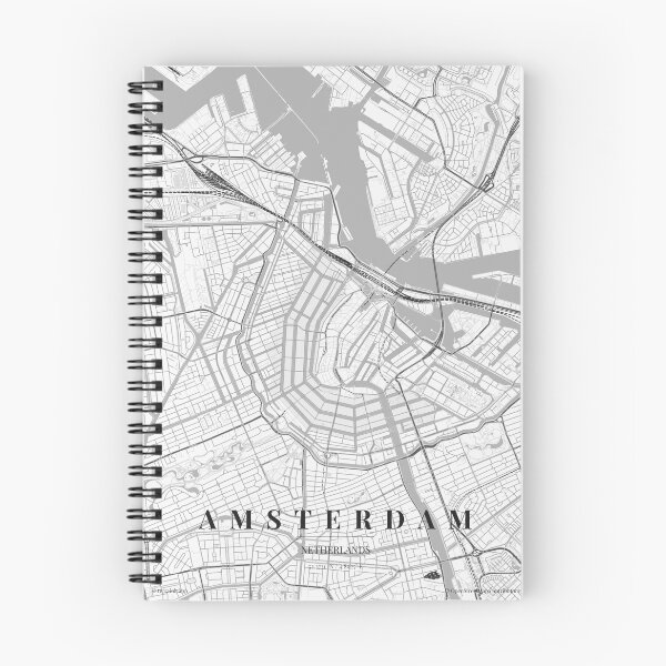 Item preview, Amsterdam Black White City Map Poster, Minimal Street Map Wall Art designed and sold by LASTIQUE-dd.