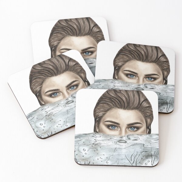 Item preview, Woman Portrait Glancing Over Clear Water Surface designed and sold by GulnorGermelo.