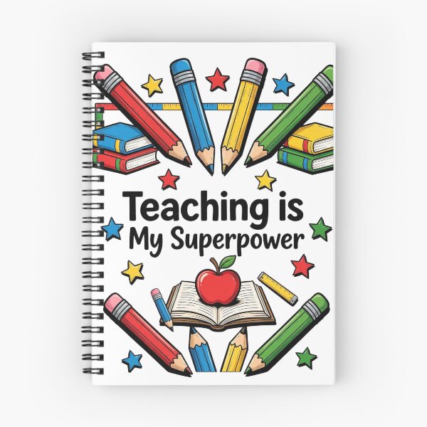 Item preview, Teaching is My Superpower Colorful School Supplies Art designed and sold by BumbleBloom7.