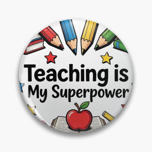 Item preview, Teaching is My Superpower Colorful School Supplies Art designed and sold by BumbleBloom7.