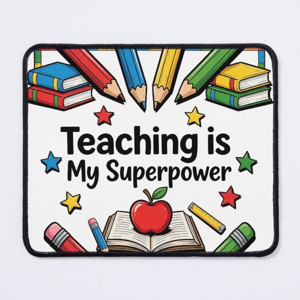 Item preview, Teaching is My Superpower Colorful School Supplies Art designed and sold by BumbleBloom7.