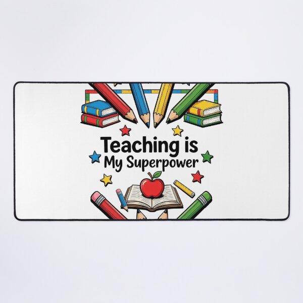 Item preview, Teaching is My Superpower Colorful School Supplies Art designed and sold by BumbleBloom7.