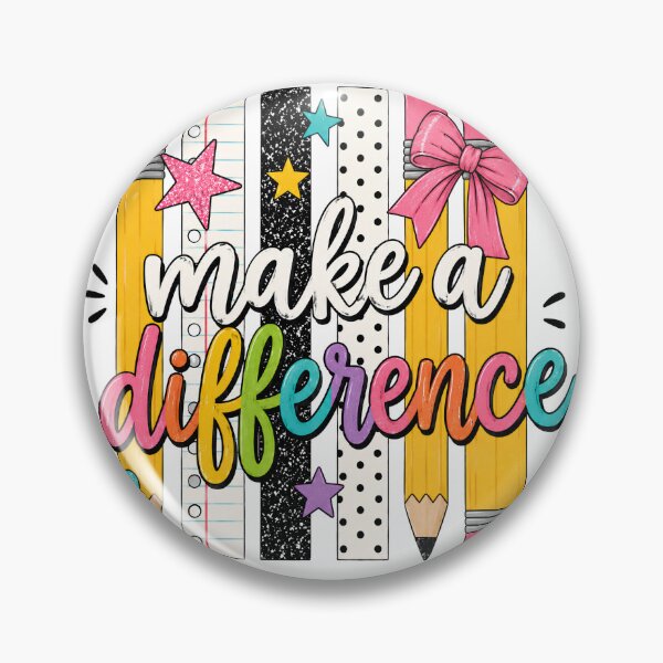 Item preview, Make A Difference Colorful Pencil Coquette Bow Back To School Teacher Educator  designed and sold by VGAfanatic.