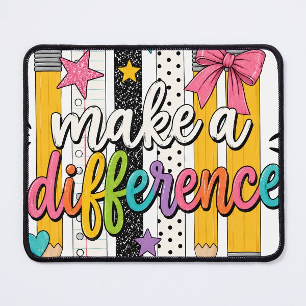 Item preview, Make A Difference Colorful Pencil Coquette Bow Back To School Teacher Educator  designed and sold by VGAfanatic.