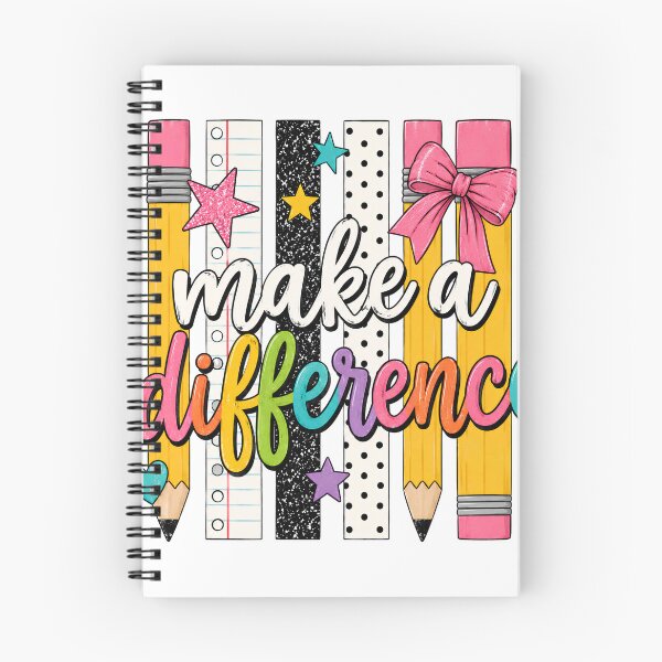 Item preview, Make A Difference Colorful Pencil Coquette Bow Back To School Teacher Educator  designed and sold by VGAfanatic.