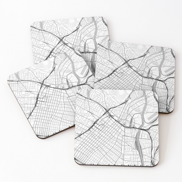 Item preview, Los Angeles Black White City Map Poster, Minimal Street Map Wall Art designed and sold by LASTIQUE-dd.