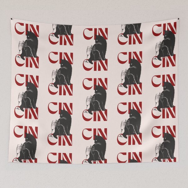 Item preview, Cin Cin Kitchen Cat Design, Champagne Glasses Celebration Artwork, Cheers designed and sold by SpringTeaDesigns.
