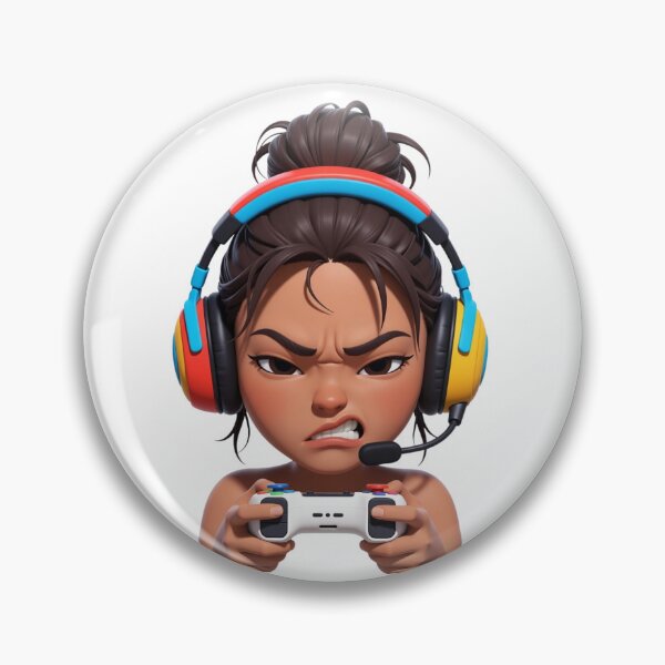 Item preview, Fierce 3D Black Gamer Girl designed and sold by CodellCreations.