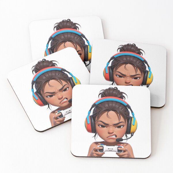 Item preview, Fierce 3D Black Gamer Girl designed and sold by CodellCreations.