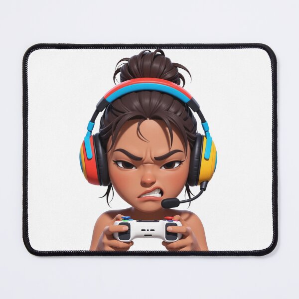 Item preview, Fierce 3D Black Gamer Girl designed and sold by CodellCreations.
