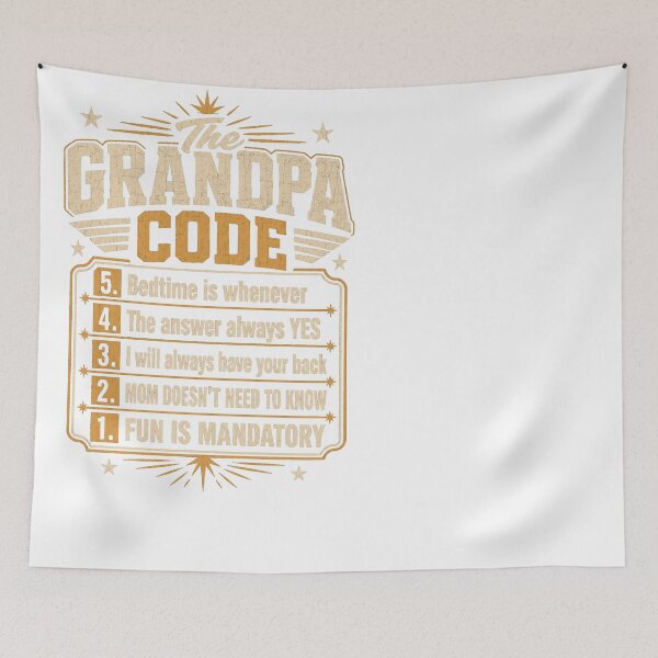 Item preview, The Grandpa Code Funny Grandfather Rules designed and sold by JMDesignHub.