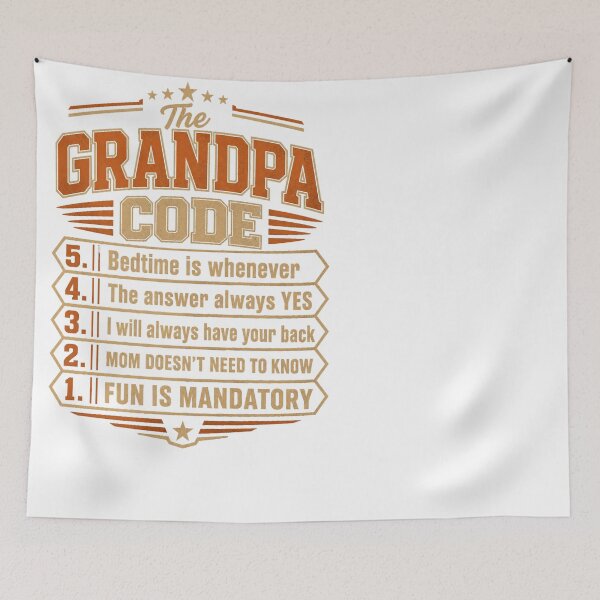 Item preview, The Grandpa Code Funny Grandfather Rules Design designed and sold by JMDesignHub.