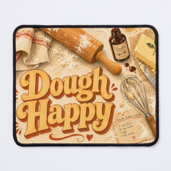 Item preview, Dough Happy | Hand Painted Baking Flat Lay Illustration designed and sold by UUniqueIImprint.