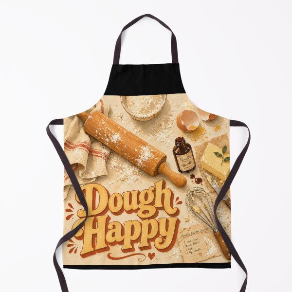 Item preview, Dough Happy | Hand Painted Baking Flat Lay Illustration designed and sold by UUniqueIImprint.
