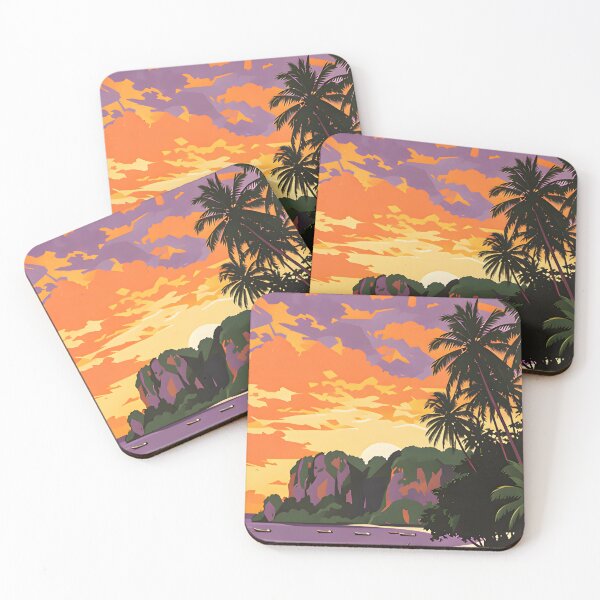 Item preview, Phi Phi Island Longtail Paradise – Vintage Thailand Travel Poster designed and sold by Spirit of Siam.