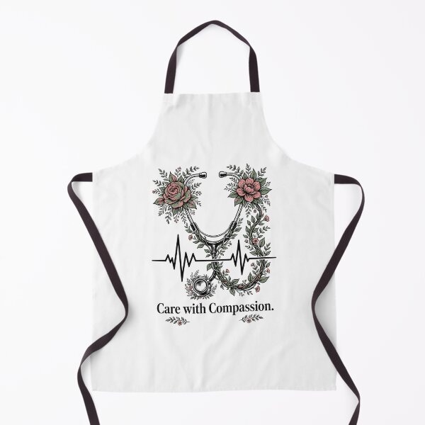 Item preview, Care With Compassion Floral Stethoscope Heartbeat Pulse Art designed and sold by BumbleBloom7.