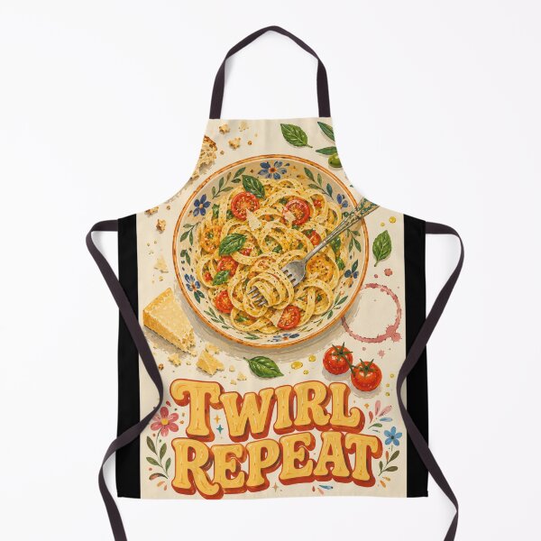 Item preview, Twirl Repeat - Hand Painted Italian Pasta Flat Lay Illustration designed and sold by UUniqueIImprint.