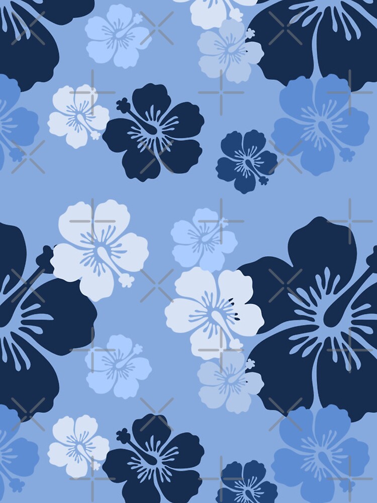 Thumbnail 4 of 4, iPhone Case, Blue Hibiscus Pattern by RKTOPIC designed and sold by RKTopic.