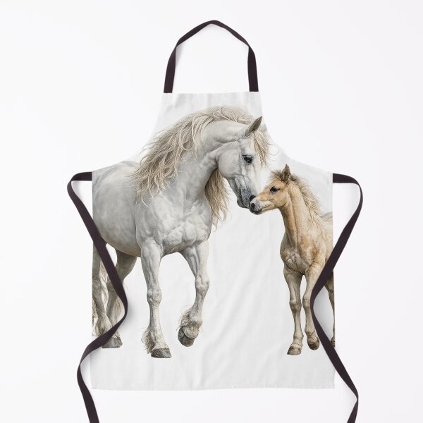 Item preview, Yegua blanca y potro realistas: hermosa obra de arte de una familia de caballos. designed and sold by SmikiM.