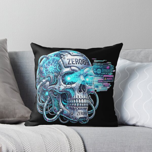 Item preview, ZERO69 Neural Override – Cybernetic Skull Y2K Glitch Division Cyberpunk Unique designed and sold by zero69nodaysoff.