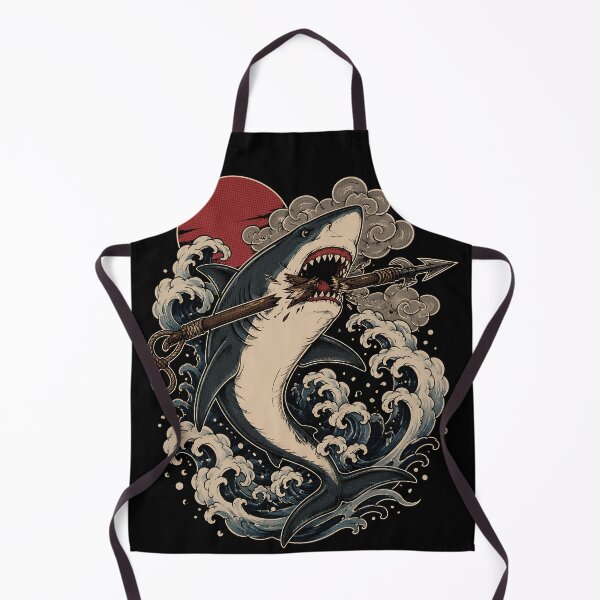 Item preview, Great White Shark Japanese Tattoo designed and sold by GhoulishGraphX.