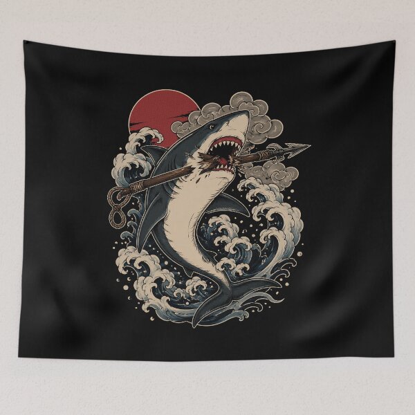 Item preview, Great White Shark Japanese Tattoo  designed and sold by GhoulishGraphX.
