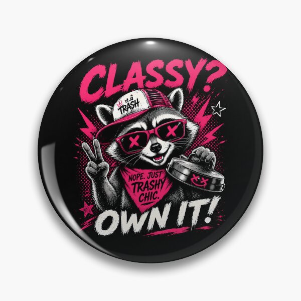 Item preview, Trash Chic Raccoon Punk Attitude designed and sold by InkInduldge.