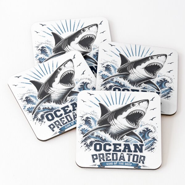 Item preview, Great White Shark Ocean Predator Vintage Graphic | Marine Life T-Shirt & Sticker Design designed and sold by Elite Wall Art.