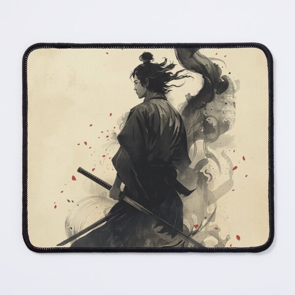 Item preview, Silent Warrior Sumi E Samurai Japanese Ink Art Katana designed and sold by The Fine Print by BassAddict.